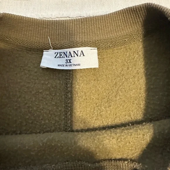 Zenana Outfitters Olive Fleece 2PC Sweatshirt and Pants Set - Picture 3 of 12